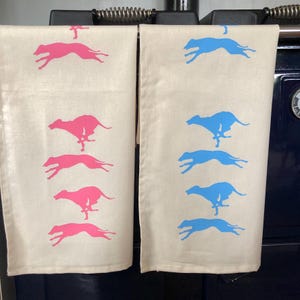 Tea towel, kitchenware, dog, print, greyhound, screenprint