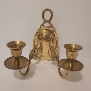 Vintage Brass Wall Sconce - 2-Candle Holder