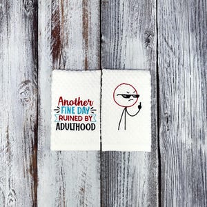 Ręczniki do rąk z haftem i humorem dla dorosłych, 5 kolorów ręczników do wyboru, wystrój domu, łazienka lub kuchnia, możliwość personalizacji, szybka wysyłka!
