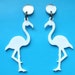 White flamingo earrings,drop earrings,silver earrings,acrilic jewerly,plastic studs,Christmas gift,geometric earrings,dangle earrings,trendy