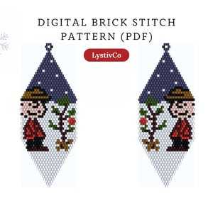 Christmas cartoon bead earrings pattern pdf|Xmas brick stitch seed bead digital pattern|movie bead earring|pdf pattern download|peyote schem