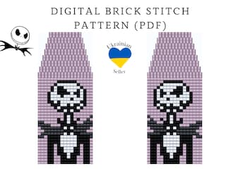 Halloween bead earrings pattern pdf|fall brick stitch seed bead digital pattern|Halloween bead earring|pdf pattern download|peyote scheme