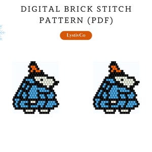 Cartoon dog bead earrings pattern|funny brick stitch seed bead digital pattern|movie bead earring|pet pdf pattern download|animal bead schem
