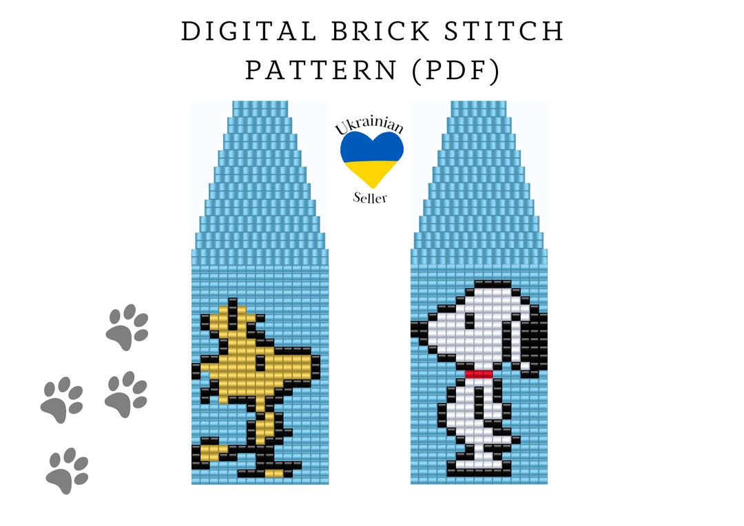 Cartoon Bead Earrings Pattern Pdf|brick Stitch Seed Bead Digital ...