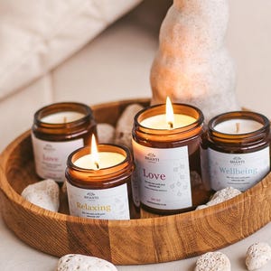 Vela de soja no tóxica perfumada con aceites esenciales puros, vela relajante para spa, regalo de bienestar natural, apta para veganos, vela de aromaterapia.