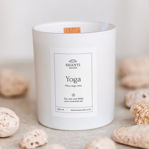Yoga Soy Wax Candle Gift Scented with Essential Oils | Peace & Quiet Gift For Friend | Relaxing Calm Candle | Meditation Mindfulness Gifts