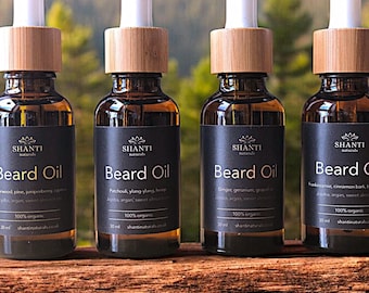 Organic Beard Oil for Healthy Beard Scented with Pure Essential Oils & Vitamin rich Carrier Holistic Oils Father Day Gift Vegan Eco Natural