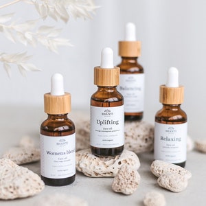 Organic Facial Oil Aromatherapy Holistic Skincare Botanical Carrier Oils Scented with Essential Oils Birthday Gift For Her Natural Vegan Oil
