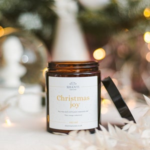 Christmas Candle Gift Botanical Soy wax candle Scented with Essential Oils Eco Friendly Candle Gift Nontoxic Home Fragrance Vegan Medium 180ml