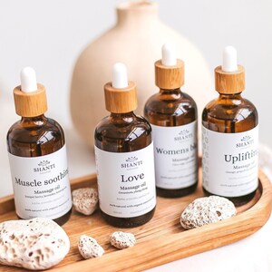 Organic Massage Oils Luxury Gift For Her Aromatherapy Skincare Carrier Oils Scented with Essential Oils Wellness Birthday Gift For Her Him