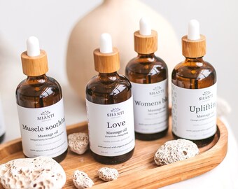 Huiles de massage biologiques | Cadeau massage relaxant pour elle | Parfumé aux huiles essentielles | Cadeau d'anniversaire pour un ami | Cadeaux spa d'aromathérapie Calm