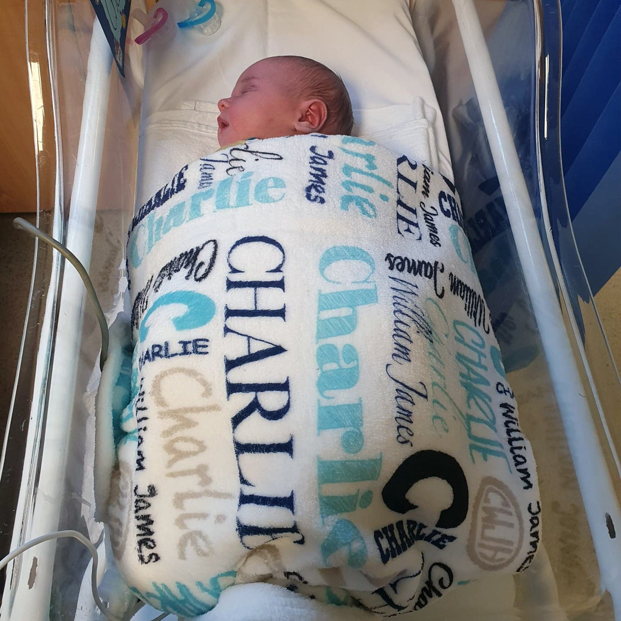 Personalised Sublimated Baby Blanket Newborn Baby Boy Gift Etsy