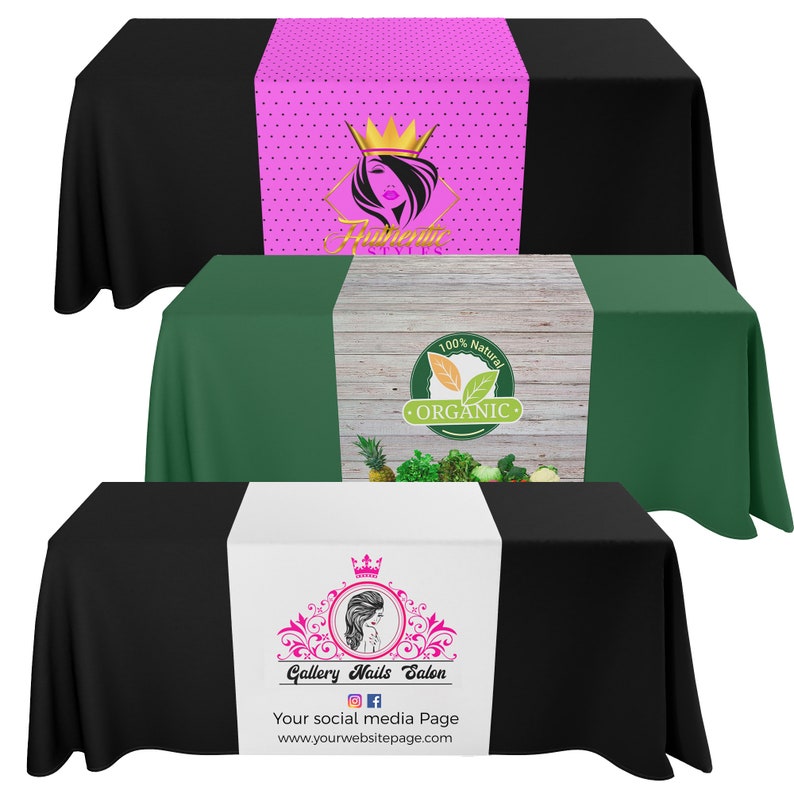 Custom Table Runner Full color with your Logo or Design for Etsy