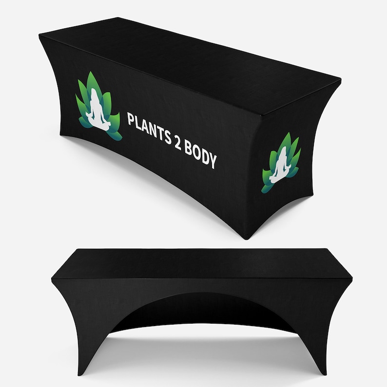 Custom Logo Tablecloth with your business logo and message, Customized table cover, business logo table cloth with unlimited color. image 3