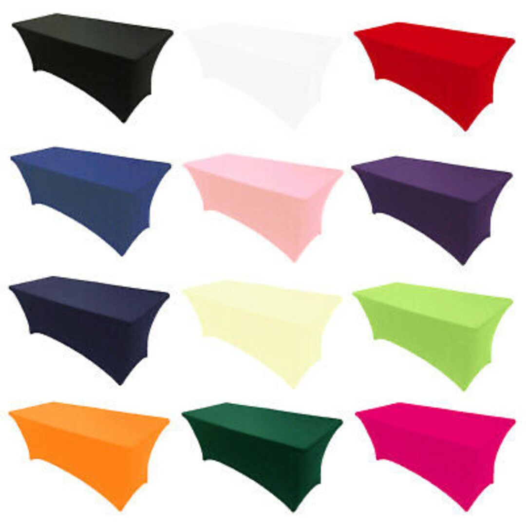 Spandex Fitted Tablecloth, Rectangular Stretch Table Cover for Wedding ...