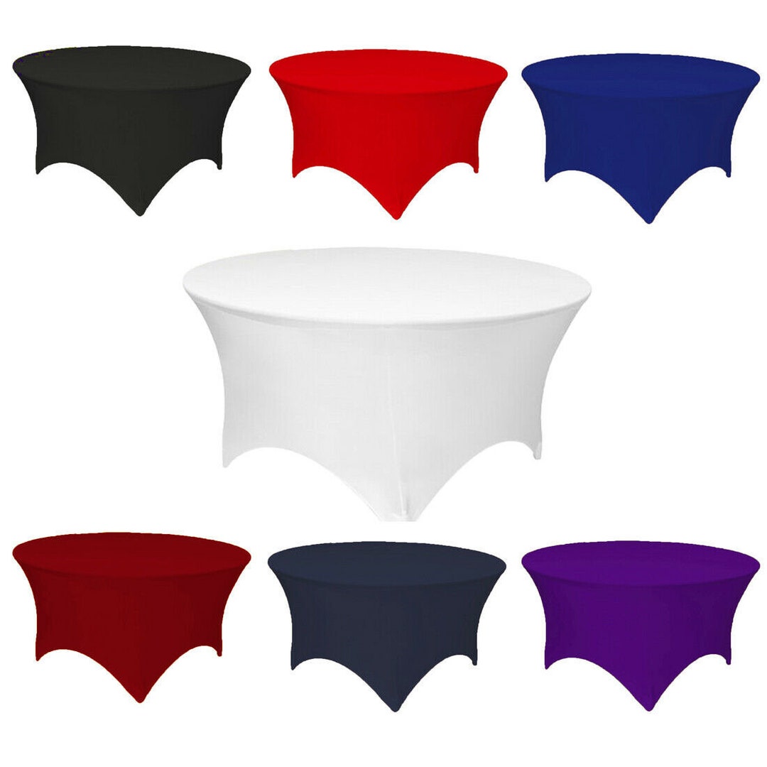 Round Spandex Tablecloth, Fitted Stretch Tablecloth Cover for Wedding ...