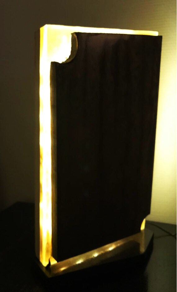 Handmade Led Tree Trunk Lamphome Decor Log Light Wooden Etsy