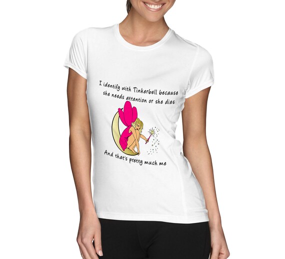 Camiseta blanca para mujer Me identifico con Campanilla divertida novedad hada fantasia Etsy Espana