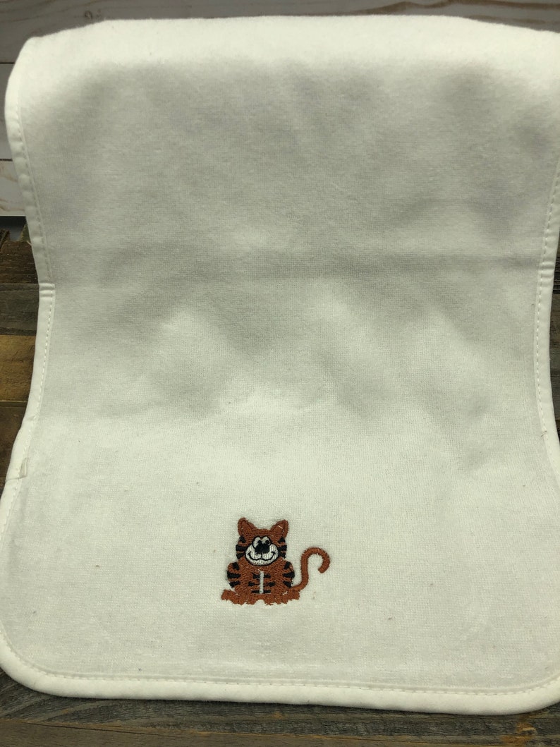 Infant Baby Set-Embroidered Baby Tiger-Burp Cloth-Bib-Gerber Onesie 3-6 months