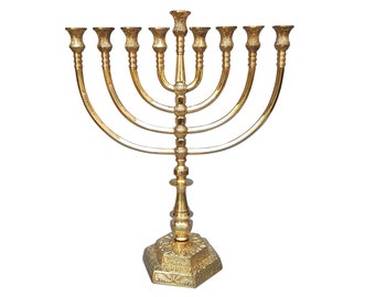 Amazing hanukkah Menorah, 16 Inch Height (40 Cm) Beautiful design Brass/Copper
