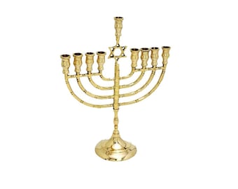 hanukkah menorah 10,5 pollici di altezza con stella di David