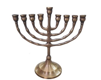 Hanukkah menorah 9 branch menorah Antique Style