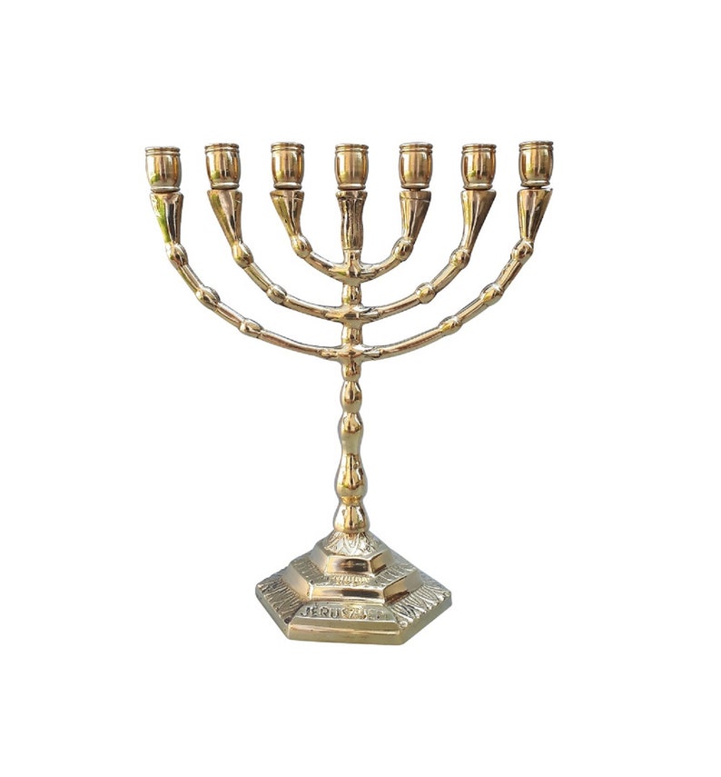 Seven Branches Menorah 6.5 Inches Height Brass/copper Etsy