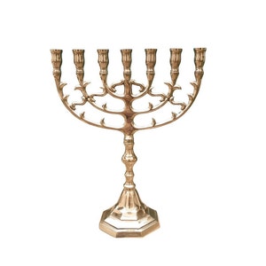 Menorah 7 Branches 9.5 Inches Height Bbrass/Copper Made