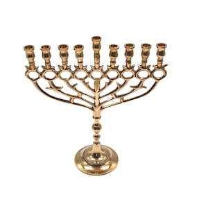 Chanukka Menora Granatapfel Design 9 Zweige Messing Chanukah Kerzenhalter