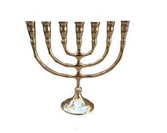 Classic seven branch menorah 6.5 inches Height Candle Holder brass/copper made