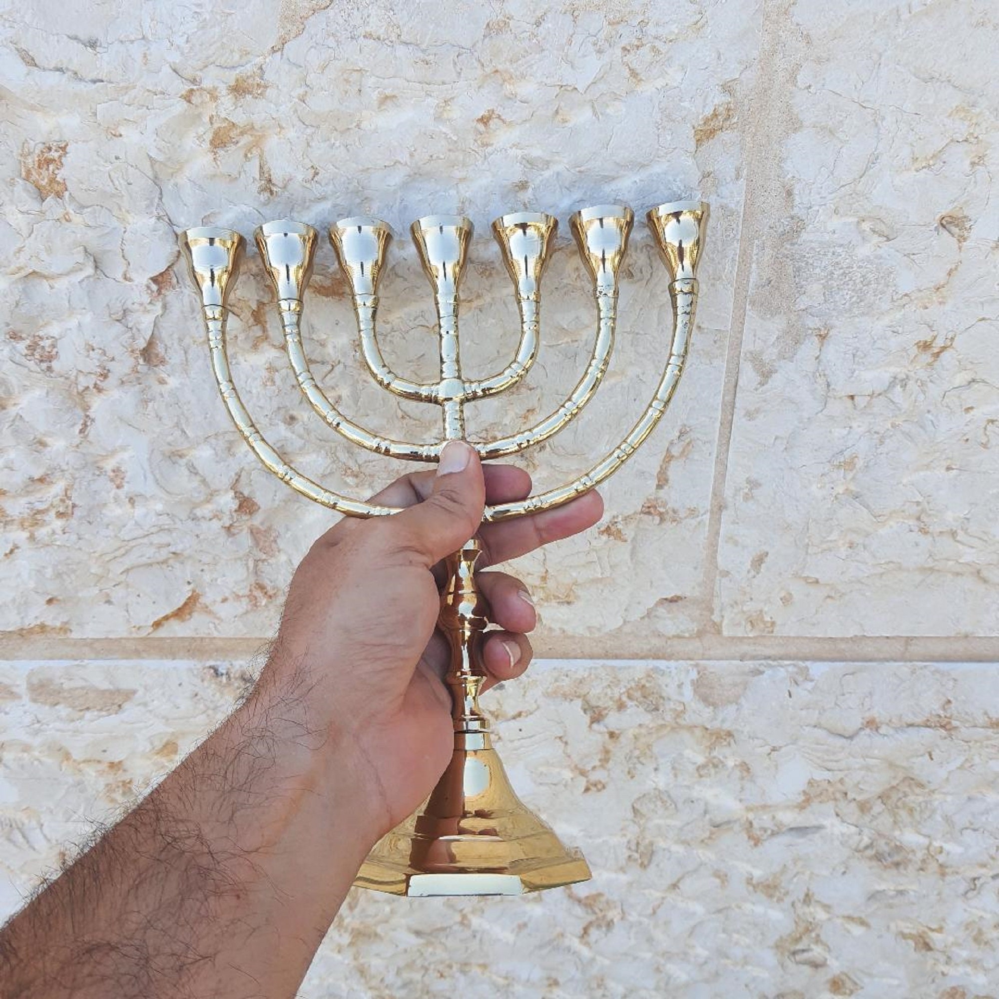 Menorah Types Seven Branches Menorah 10 Inches Height Brass/copper Made - Etsy