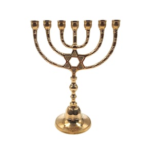 Vintage Brass Large Seven Branch Menorah | Jewish Menorah Candle