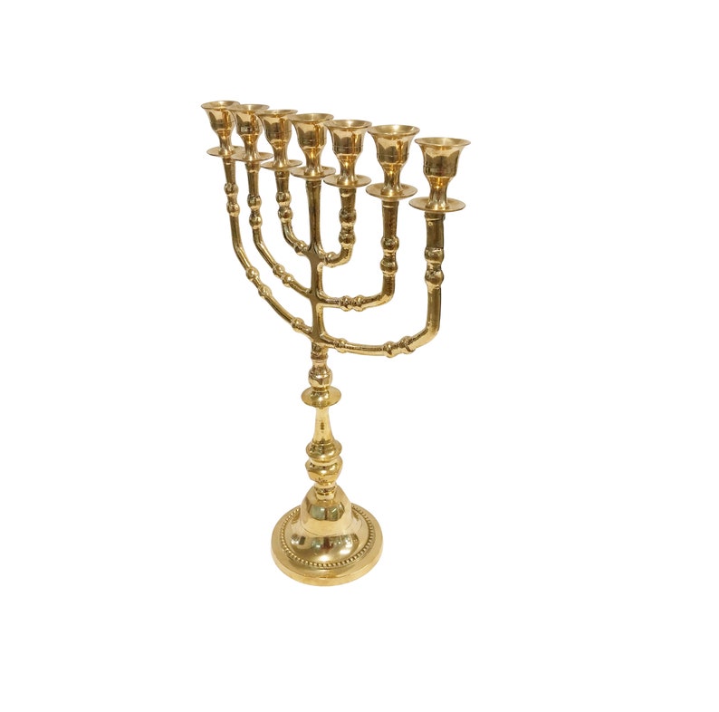 Big Menorah 7 Seven Branches Menora Candel Holder 14 Inches Etsy