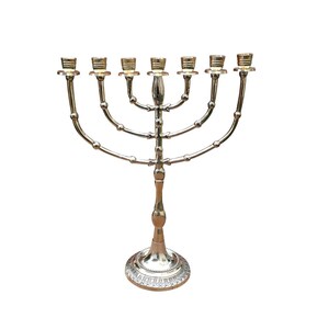 7 Branch Menorah Candle Holder Big Size Jerusalem Temple Menorah 15 Inches Height Brass/Copper Made