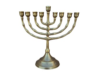 Hanukkah menorah 9 branch menorah Antique Style