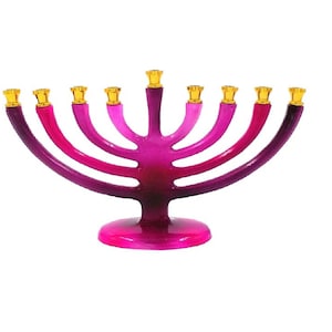 Hanukkah menorah colourfull 9 branch menorah