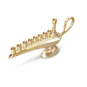 Jewish Chanukkah Hanukkah menorah Nine  branch menorah Aladin Lamp Shape