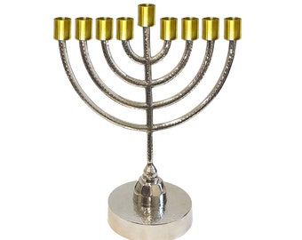 Big Hanukkah Menorah Chanukkiah, Jewish 9 Branch Candlesticks  32Cm |(12.5 Inch)