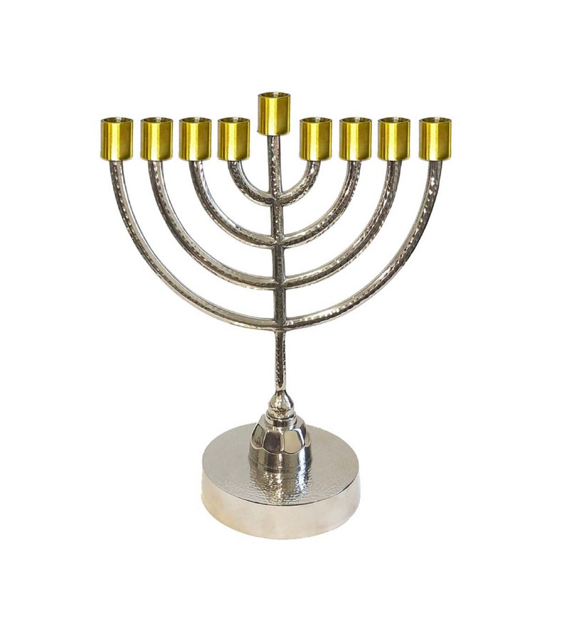 Big Hanukkah Menorah Chanukkiah Jewish 9 Branch Candlesticks image 1