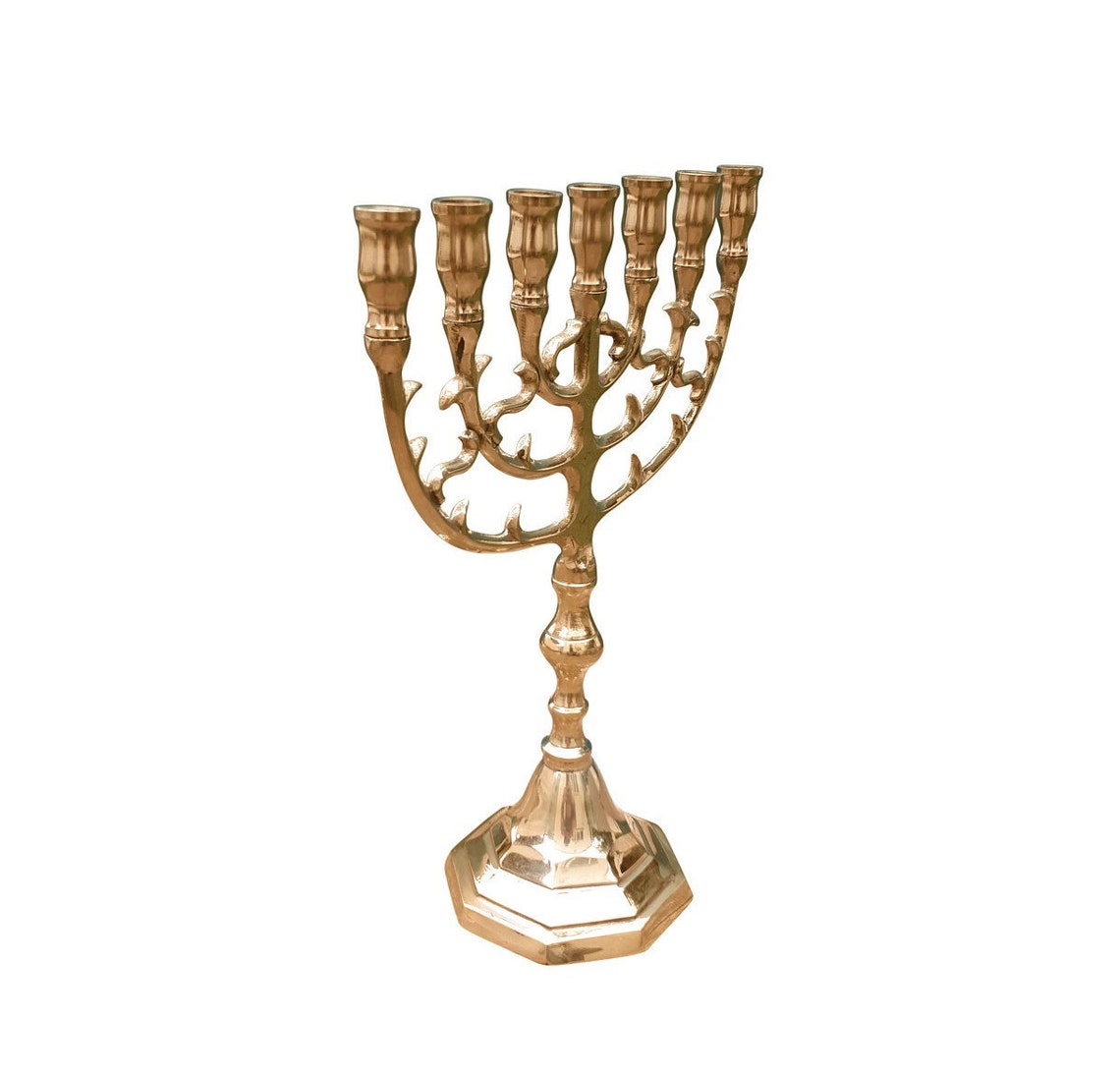 7 Branches Menorah Blossom Leaves Design 9.5 Inches Height Etsy