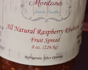 All Natural Raspberry Rhubarb (JAM) Fruit Spread. Fruit is the first ingredient in our All Natural Raspberry Rhubarb Fruit Spread