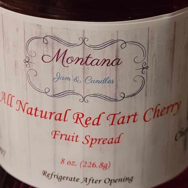 All Natural Red Tart Cherry (JELLY)Fruit Spread. Fruit is the first ingredient in our All Natural Red Tart Cherry Fruit Spread