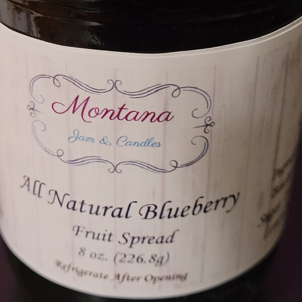 All Natural Blueberry (JAM)Fruit Spread.  Fruit truly is the first ingredient in our All Natural Blueberry Fruit Spread