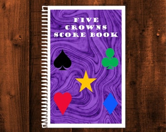 Five Crowns Score Book 100 Score Pages Spiral Bound | Score Sheet for Five Crowns