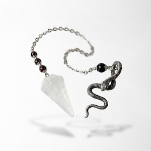 Schwanenhals Pendel, Quarz, Granat und Obsidian, Wahrsagewerkzeug aus Edelstahl