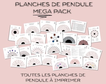 Pendulum charts MEGA pack, in FRENCH: all the printable dowsing charts for divination PDF