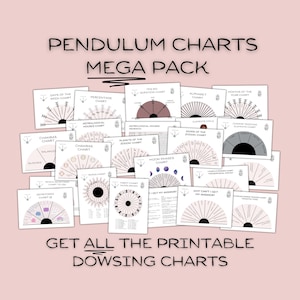Pendulum charts MEGA pack: all the printable dowsing charts for divination PDF