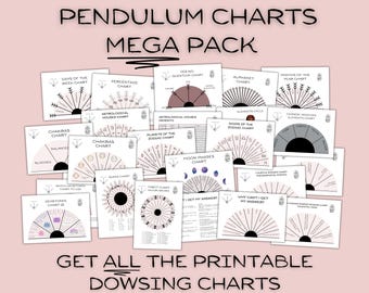Pendulum charts MEGA pack: all the printable dowsing charts for divination PDF