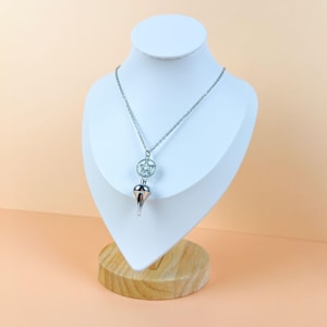 Luzi and pentacle dowsing pendulum necklace divination necklace with a moon crescent charm