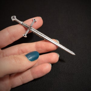 sword brooch medieval fantasy jewelry accessory gothic gift baguette magick
